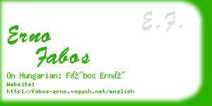 erno fabos business card